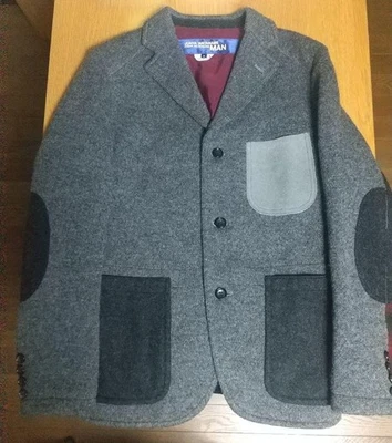 Junya Watanabe человек лоскутное одеяло шерсти куртка серый S Comme des Garçons Японии Excellen - Изображение 1 из 4