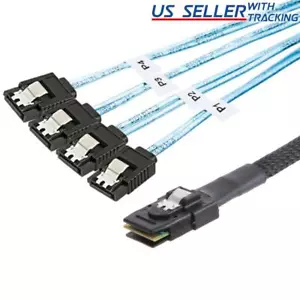 Mini SAS to 4-SATA SFF-8087 Multi-Lane Forward Breakout Internal Cable 50CM - Picture 1 of 3