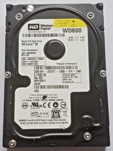 80 GB SATA Western Digital WD800JD-75MSA1 7200rpm 8MB HDD 3.5 " Hard Drive - Picture 1 of 1