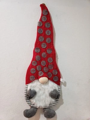 CHRISTMAS SANTA GNOME SANTA ADVENT COUNTDOWN HANGING WALL CALENDAR DECOR 39" - Image 1 of 3