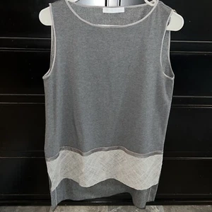 Fabiana Filippi | Light Gray Heathered Tank Top Size: Medium Hi-Lo NWOT Italian - Picture 1 of 9