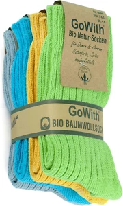 4-5 Pairs Unisex Natural 97% Cotton Crew Socks, Comfy Cozy Breathable Seamless C - Picture 1 of 12