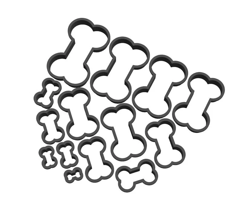 Cookie Cutter Hundeknochen Set 15-80 mm – Hunde-Leckerlis & Kekse - Bild 1 von 1