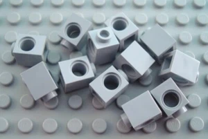 LEGO Lot of 12 Light Bluish Gray 1x1 Technic Brick Pieces - Picture 1 of 1
