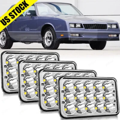 4PCS 4x6" LED Headlights Hi/Lo Beam For Chevrolet Monte Carlo 80-1988 El Camino - Изображение 1 из 4