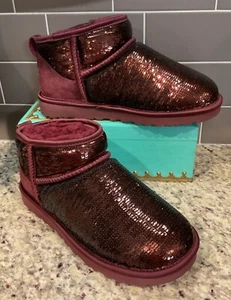 UGG Women's Sz 6 CLASSIC ULTRA MINI MIRROR BALL 1151616 Wild Grape NEW - Picture 1 of 6