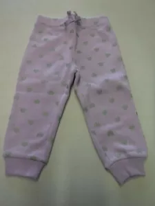 GIRLS SIZE 18 MONTHS JUMPING BEANS PURPLE SILVER HEARTS JOGGER PANTS NEW #20175 - Picture 1 of 1