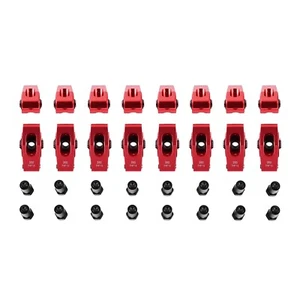 1.5 Ratio 7/16" Red Aluminum Roller Rocker Arms For Small Block Chevy SBC 350 - Foto 1 di 12