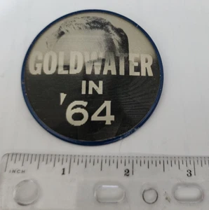 Vintage Goldwater in '64 Holographic 1964 Presidential Campaign Pin Button - Picture 1 of 3