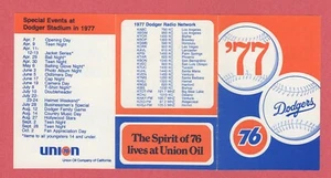 MLB BASEBALL 1977 LOS ANGELES DODGERS pocket schedule UNION OIL 76 - Picture 1 of 1