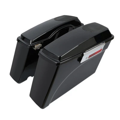 Black Hard Saddlebags 5x7" Speaker Lids Fit For Harley Touring Road King 93-13 - Image 1 of 4