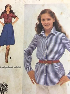 Camisa Simplicity 9088 1979 vintage patrón de costura niñas talla 7 - Imagen 1 de 3