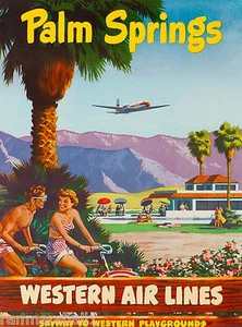 Póster publicitario de viaje del oeste de Palm Springs California Estados Unidos  - Imagen 1 de 1