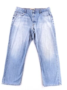 Wrangler Loose Straight Relaxed Med Wash Faded Look Denim Jeans Mens Sz 42x32 - Picture 1 of 9