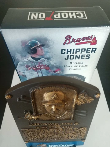 Atlanta Braves Chipper Jones Replica Hall of Fame Plaque Cover