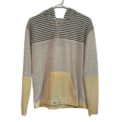 Maurices Hoodie Gray Yellow Blouse Shirt Top Long Sleeve Hooded Jacket Medium - Image 1 of 4