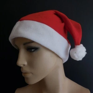 Gorro Padre Noël Tela Algodón Fieltro Poliéster Fiesta Vintage Talla Adulto - Imagen 1 de 12