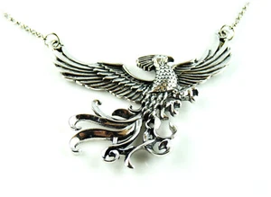 Phönix Anhänger H.Potter HQ mit Halskette hart-versilbert antik finish AndreSi ® - Bild 1 von 3