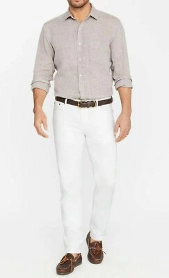 Camisa de lino marrón claro J.Mclaughlin para hombre Gramercy calce clásico Foto 1 de 2