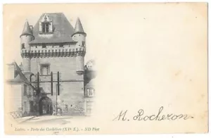 LOCHES 37 Porte des Cordeliers CPA précurseur écrite à Melle Langlois vers 1900 - Imagen 1 de 2
