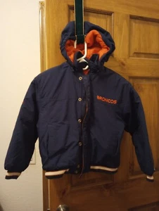 Reebok youth boys casual Denver Broncos hooded winter coat size M 10/12 - Picture 1 of 7