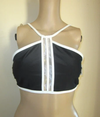 Top de natación OP negro/blanco con almohadilla extraíble inalámbrica talla junior grande (11-13) Foto 1 de 4