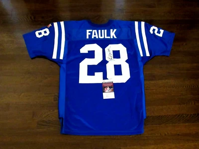 MARSHALL FAULK # 28 INDIANAPOLIS COLTS HOF SIGNED AUTO WILSON PROLINE JERSEY JSA - Image 1 of 4