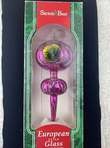 Decorazione natalizia vintage 7" Babbo Natale miglior stile europeo vetro soffiato a mano rosa - Foto 1 di 19