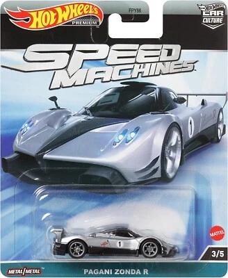 Hot Wheels Car Culture 1/64 Speed Machines Pagani Zonda R Diecast Car Model Toys Foto 1 de 3