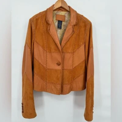 Earl джинсы винтажный кнут стежок кожаная куртка женщин размер L уникальный осени цвет - Изображение 1 из 4