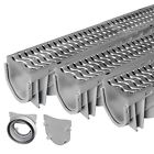 Source 1 Drainage Trench & Driveway Channel Drain with Steel Grate - 3-Pack