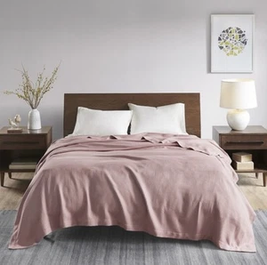 Madison Park Cotton Luxury Blanket Soft Cozy 100%Egyptian Cotton for Bed or Sofa - Picture 1 of 9