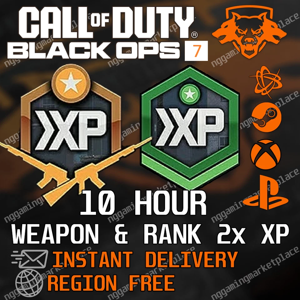 COD BLACK OPS 7 BO7 DUAL DOUBLE 2XP LEVEL/RANK XP &WEAPON XP LEGACY CODE 10 HOUR - Image 1 of 1