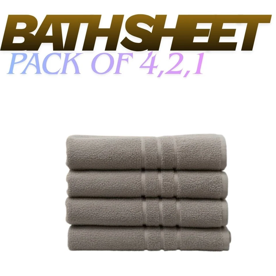 Luxury Jumbo Bath Sheets | 100% Egyptian Cotton 500GSM | Super Soft | Pack 1,2,4 - Image 1 of 1