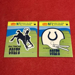 Adesivi lucidi Baltimore Colts Fleer casco e logo squadra azione 1981 - Foto 1 di 5