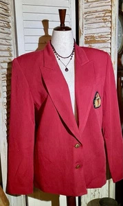Exquisiter Vintage Blazer Jacke rot Krone Wappen Stickerei L atemberaubend Lillie Rubin - Bild 1 von 12