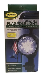 LED Solar Powered Flag Pole Light Bright Spotlight Rechargeable Battery NIB - Picture 1 of 5