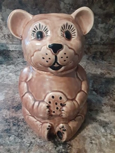Vintage große Braunbär Keksdose, eine stabile Keramik, nicht gemarkt - Bild 1 von 5