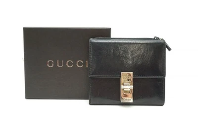 Cartera GUCCI 035 0416 2142 Logo Unisex Cuero Negro 4347k Foto 1 de 4