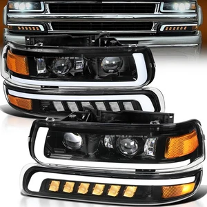 LED Headlights DOT Bumper Lamps Kit For 2001-2006 Chevy Tahoe Suburban Z71 - Picture 1 of 23