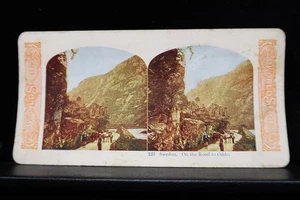 Antigua Serie Mundial Kawin & Co Stereoview 1905 Suecia en el camino a lo extraño - Imagen 1 de 6
