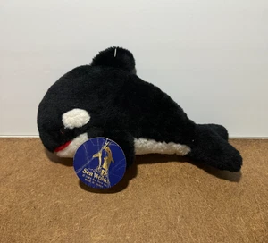 Vintage Sea World Shamu Killer Whale Orca 9.5” Plush Stuffed Animal 1988 w/ Tag - Picture 1 of 8