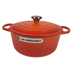 Le Creuset FLAME 5.5 qt Signature Cast Iron Dutch Oven NWOB FLAW - Picture 1 of 10