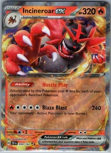 Incineroar ex 034/162 - Pokemon TCG SV05: Temporal Forces - Double Rare (NM) - Picture 1 of 2