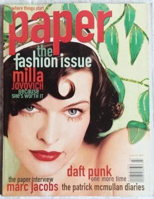 Paper Magazine March 2001 Milla Jovoich Daft Punk Marc Jacobs Near Mint Q8 Foto 1 de 2