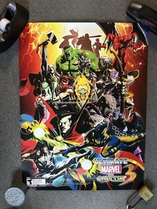 Original Ultimate Marvel vs Capcom Video Game Promo Poster 2011 Store Display - Picture 1 of 6