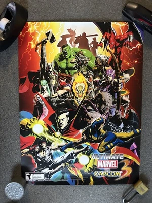 Original Ultimate Marvel vs Capcom Video Game Promo Poster 2011 Store Display - Image 1 of 4
