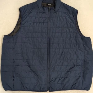 Chaps Vest Men 4XB Blue Puffer Sleeveless Jacket Full Zip Golf Outdoor Pockets - Picture 1 of 8