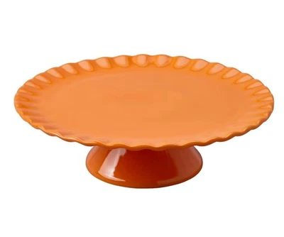 IKEA HOSTAGILLE Platter Serving with stand, orange, 11" Stoneware - Image 1 of 4