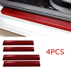 4× Car Accessories Carbon Fibre Door Plate Sill Scuff Cover Anti-Scratch Sticker - Bild 1 von 15